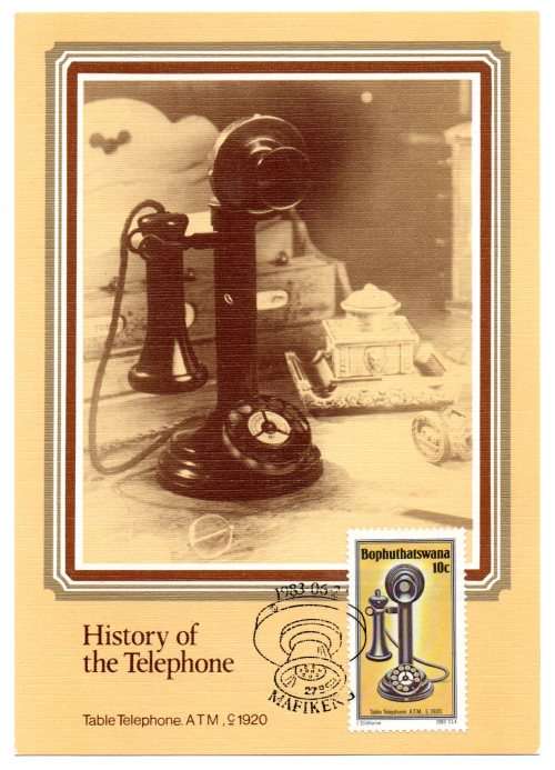 1983 Bophuthatswana History of the Telephone Postcard Set # 1-4