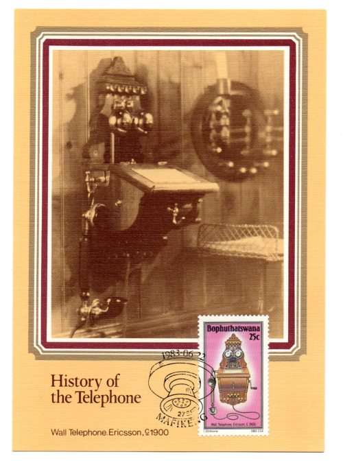 1983 Bophuthatswana History of the Telephone Postcard Set # 1-4
