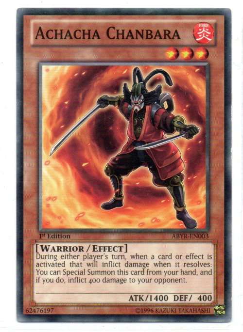 Yu-Gi-Oh! - Achacha Chanbara - 1st Ed/Common - Abyss Rising (ABYR-EN003)