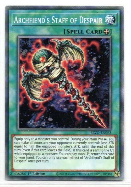 Yu-Gi-Oh! - Archfiend`s Staff of Despair - 1st Ed/Common - Blazing Vortex (BLVO-EN063)