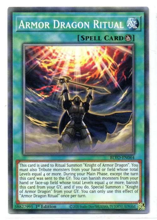 Yu-Gi-Oh! - Armor Dragon Ritual - 1st Ed/Common - Blazing Vortex (BLVO-EN064)