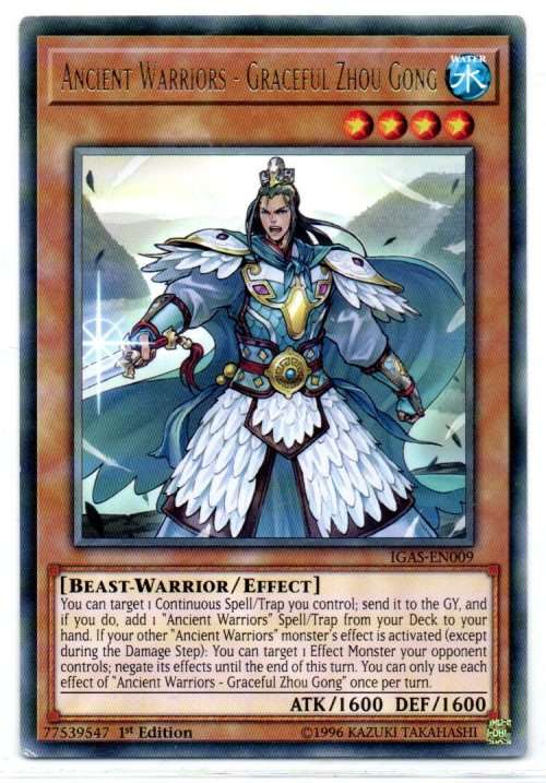 Yu-Gi-Oh! - Ancient Warriors - Graceful Zhou Gong - 1st Ed/Rare - Ignition Assault (IGAS-EN009)