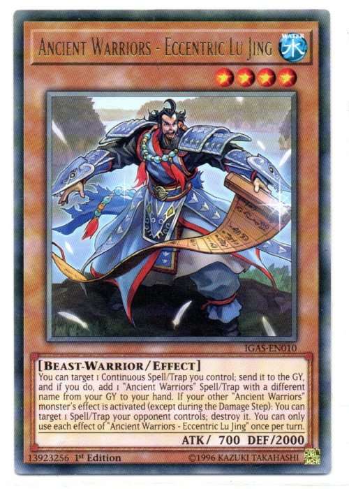 Yu-Gi-Oh! - Ancient Warriors - Eccentric Lu Jing - 1st Ed/Rare - Ignition Assault (IGAS-EN010)