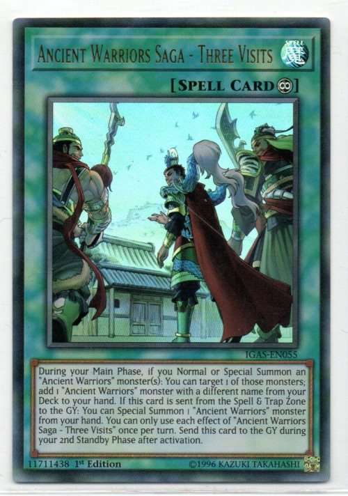 Yu-Gi-Oh! - Ancient  Warriors SAGA - Three Visits - 1st Ed/Ultra Rare - Ignition Assault (IGAS-EN055