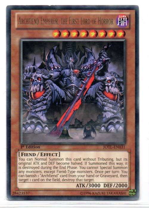 Yu-Gi-Oh! - Archfiend Emperor, The First Lord of Horror - 1st Ed/Rare - Judgement of the Light (JOTL