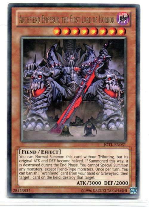 Yu-Gi-Oh! - Archfiend Emperor, The First Lord of Horror - Rare - Judgement of the Light (JOTL-EN031)
