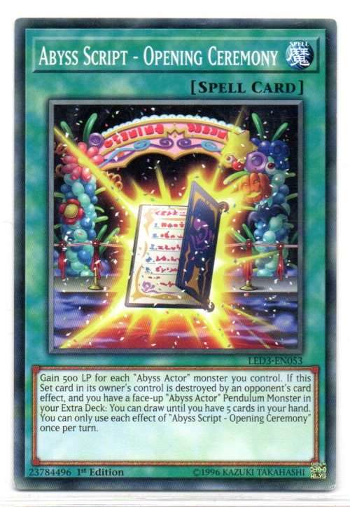 Yu-Gi-Oh! - Abyss Script - Opening Ceremony - 1st Ed/Common - Legendary Duelists: White Dragon Abys