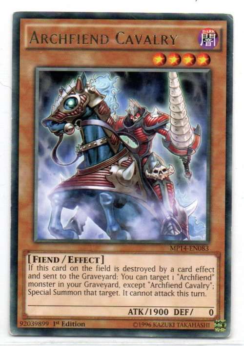 Yu-Gi-Oh! - Archfiend Cavalry - 1st Ed/Rare - 2014 Mega-Tin Mega Pack (MP14-EN083)