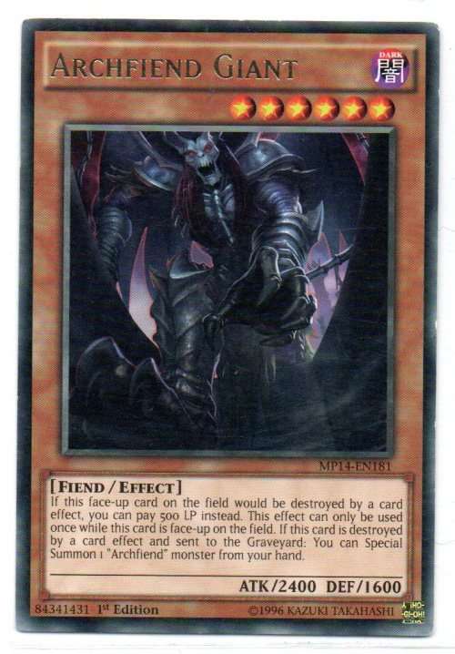 Yu-Gi-Oh! - Archfiend Giant - 1st Ed/Rare - 2014 Mega-Tin Mega Pack (MP14-EN181)