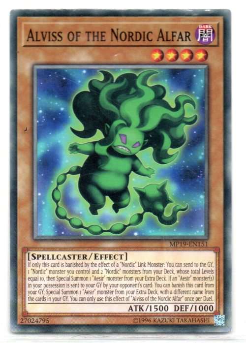 Yu-Gi-Oh! - Alviss of the Nordic Alfar - Common - 2019 Gold Sarcophagus Tin Mega Pack (MP19-EN151)