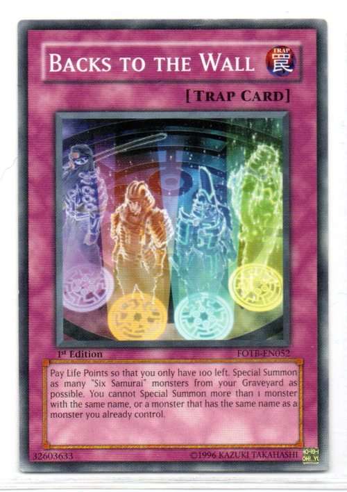 Yu-Gi-Oh! - Backs to the Wall - 1st Ed/Common - Flames of Destruction (FLOD-EN052)