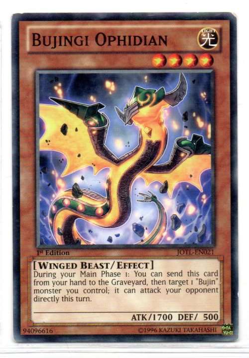 Yu-Gi-Oh! - Bujingi Ophidian - 1st Ed/Common - Judgement of the Light (JOTL-EN021)