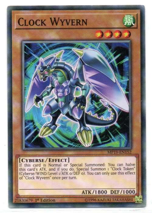 Yu-Gi-Oh! - Clock Wyvern - 1st Ed/Common - 2019 Gold Sarcophagus Tin Mega Pack (MP19-EN152)