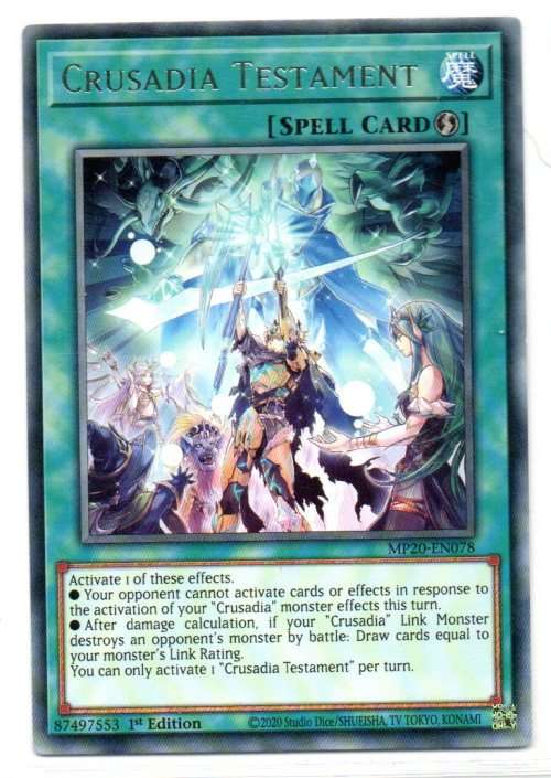 Yu-Gi-Oh! - Crusadia Testament - 1st Ed/Rare - 2020 Tin of Lost Memories (MP20-EN078)