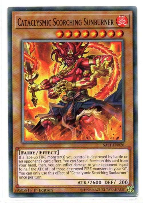 Yu-Gi-Oh! - Cataclysmic Scorching Sunburner - 1st Ed/Common - Savage Strike (SAST-EN028)