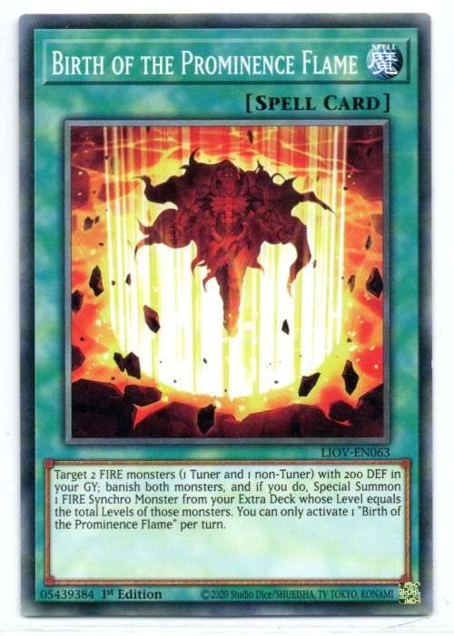 Yu-Gi-Oh! - Birth of the Prominence Flame - 1st Ed/Common - Lightning Overdrive (LIOV- EN063)