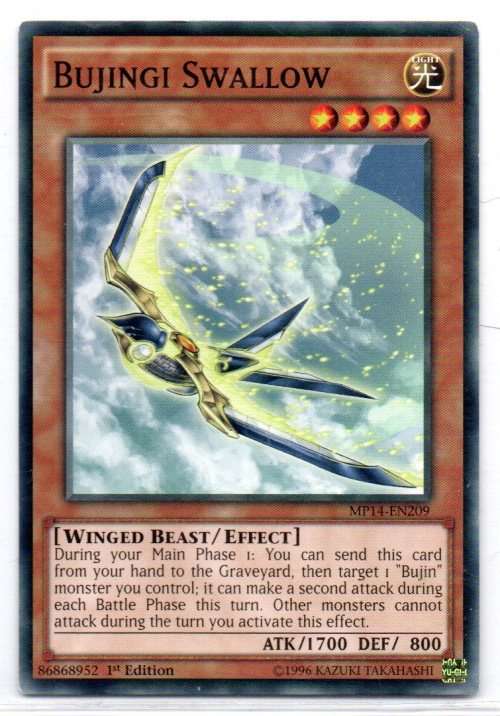 Yu-Gi-Oh! - Bujingi Swallow - 1st Ed/Common - Mega-Tin Mega Pack (MP14-EN209)