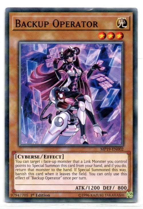 Yu-Gi-Oh! - Backup Operator - 1st Ed/Common - 2019 Gold Sarcophagus Tin Mega Pack (MP19-EN002)