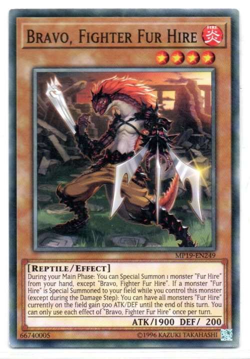 Yu-Gi-Oh! - Bravo, Fighter Fur Hire - Common - 2019 Sarcophagus Tine Mega Pack (MP19-EN249)