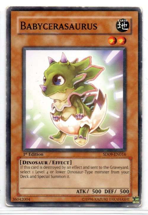 Yu-Gi-Oh! - Babycerasaurus - 1st Ed/Common - Structure Deck: Dinosaur`s Rage (SD09-EN016)