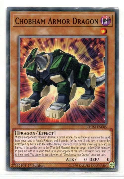 Yu-Gi-Oh! - Chobham Armor Dragon - 1st Ed/Common - Chaos Impact (CHIM-EN005)