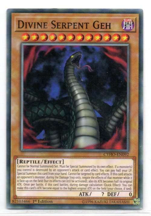Yu-Gi-Oh! - Divine Serpent Geh - 1st Ed/Common - Cybernetic Horizon (CYHO-EN092)