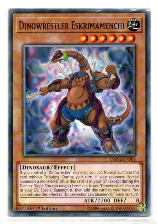 Yu-Gi-Oh! - Dinowrestler Eskrimamenchi - 1st Ed/Common - Dark Neostorm (DANE-EN006)