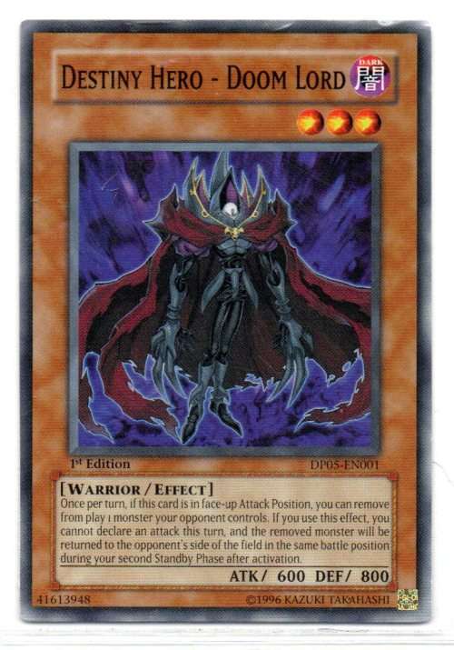 Yu-Gi-Oh! - Destiney Hero - Doom Lord - 1st Ed/Common - Duelist Pack: Aster Phoenix (DP05-EN001)
