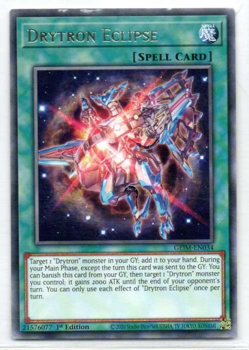 Yu-Gi-Oh! - Drytron Eclipse - 1st Ed/Rare - Genesis Impact (GEIM-EN034)