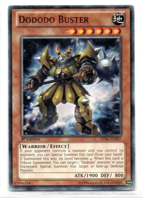 Yu-Gi-Oh!  - Dododo Buster - 1st Ed/Common - Legacy of the Valiant (LVAL-EN097)