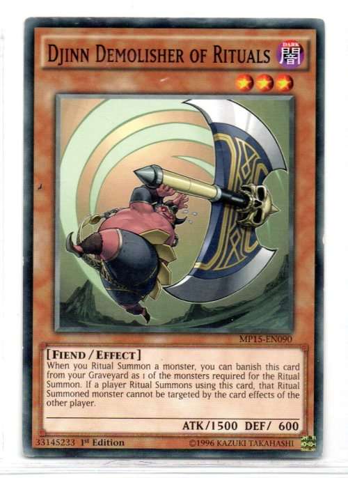 Yu-Gi-Oh!  - Djinn Demolisher of Rituals - 1st Ed/Common - 2015 Mega-Tin Mega Pack (MP15-EN090)