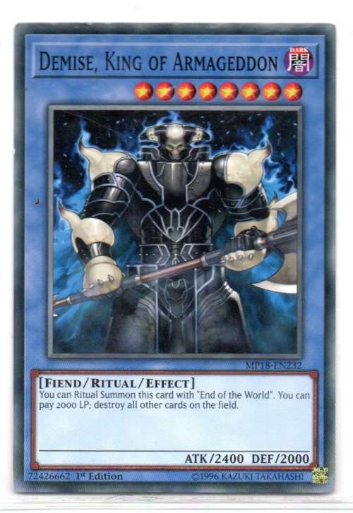 Yu-Gi-Oh!  - Demise, King of Armageddon - 1st Ed/Common - 2018 Mega-Tin Mega pack (MP18-EN232)