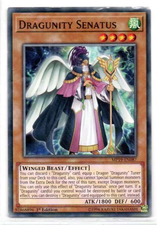 Yu-Gi-Oh!  - Dragunity Senatus - 1st Ed/Common - 2019 Gold Sarcophagus Tin Mega Pack (MP19-EN087)
