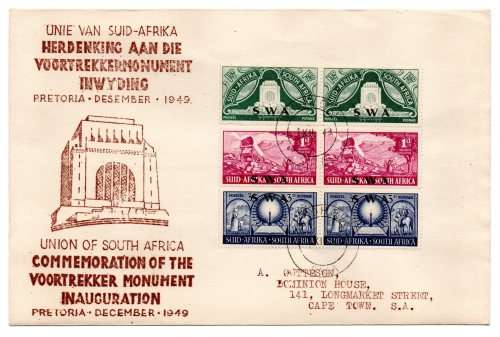 1949 South-West Africa Union of South Africa Commemoration of the Voortrekker Monument Inauguration