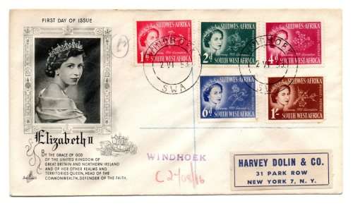 1953 South-West Africa Coronation of Queen Elizabeth II FDC
