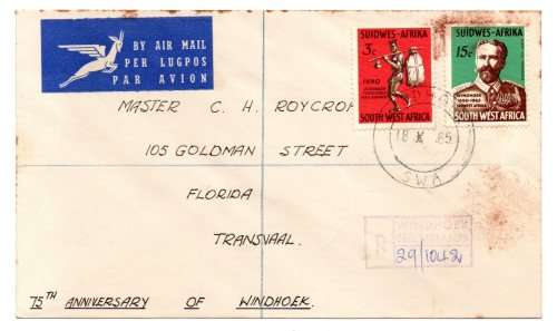 1965 South-West Africa Windhoek 75 Years Commemorative Cover