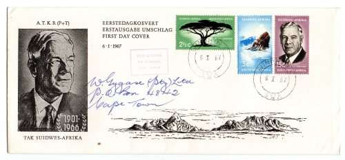 1967 South-West Africa A.T.K.B. (P+T) DR HF Verwoerd FDC