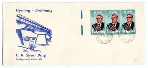 1968 South-West Africa C.R. Swart Brug Swakopmund Commemorative Cover