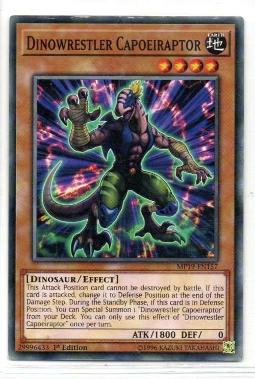 Yu-Gi-Oh!  - Dinowrestler Capoeiraptor - 1st Ed/Common - 2019 Gold Sarcophagus Tin Mega Pack (MP19-E