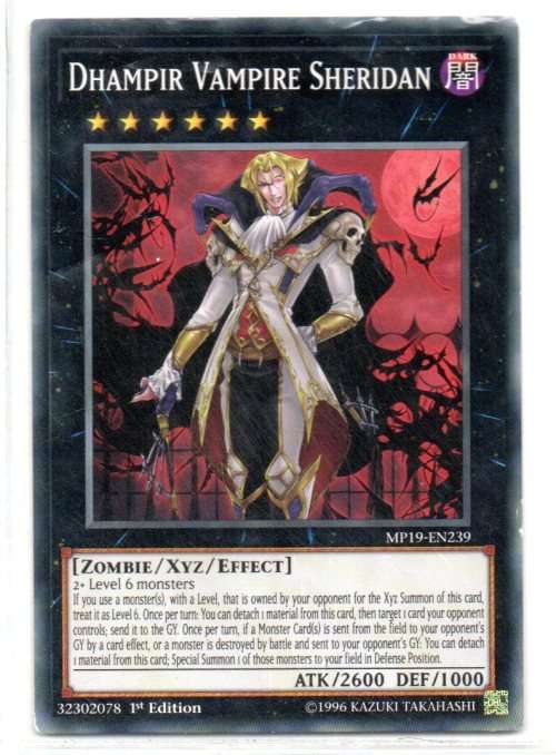 Yu-Gi-Oh!  - Dhampir Vampire Sheridan - 1st Ed/Common - 2019 Gold Sarcophagus Tin Mega Pack (MP19-EN