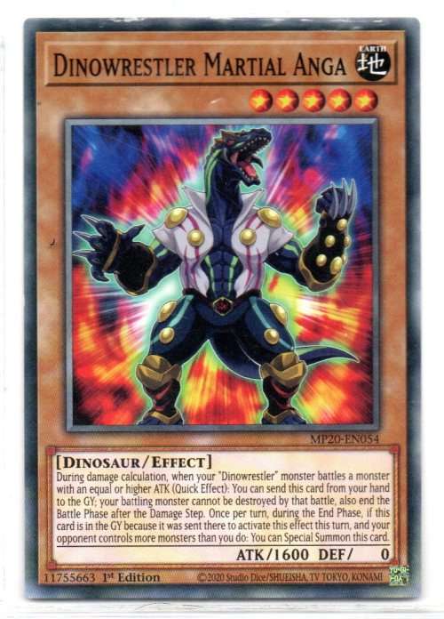 Yu-Gi-Oh!  - Dinowrestler Martial Anga - 1st Ed/Common - 2020 Tin of Lost Memories (MP20-EN054)