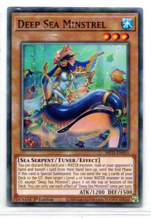 Yu-Gi-Oh!  - Deep Sea Minstrel - 1st Ed/Common - 2021 Tin of Ancient Battles (MP21-EN051)