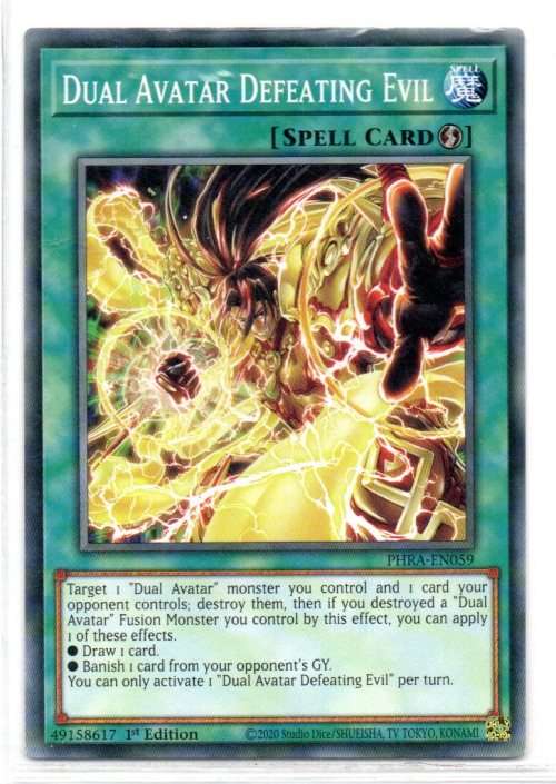Yu-Gi-Oh!  -  Dual Avatar Defeating Evil - 1st Ed/Common - Phantom Rage (PHRA-EN059)
