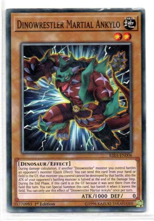Yu-Gi-Oh!  -  Dinowrestler Martial Ankylo - 1st Ed/Common - Rising Rampage (RIRA-EN006)