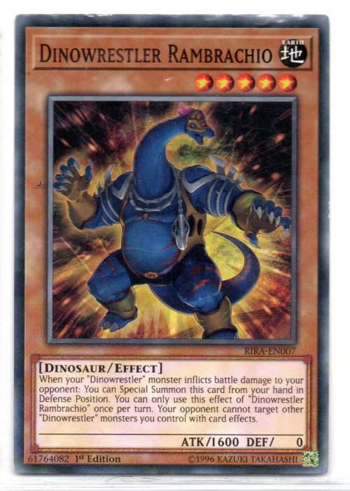 Yu-Gi-Oh!  - Dinowrestler Rambrachio - 1st Ed/Common - Rising Rampage (RIRA-EN007)