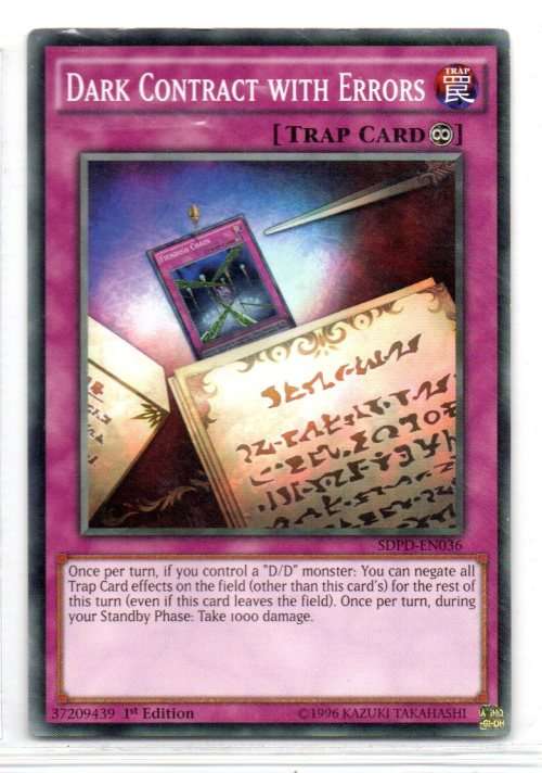 Yu-Gi-Oh! - Dark Contract With Errors - 1st Ed/Common - Pendulum Domination Structure Deck (SDPD-EN0