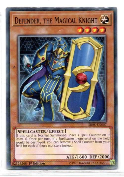 Yu-Gi-Oh! - Defender, The Magical Knight - 1st Ed/Common - Structure Deck of the Spellcasters (SR08-