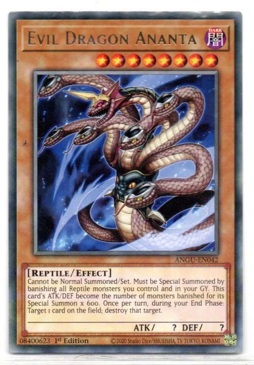 Yu-Gi-Oh! - Evil Dragon Ananta - 1st Ed/Rare - Ancient Guardians (ANGU-EN042)
