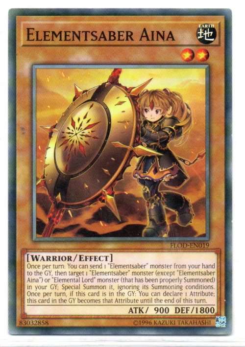 Yu-Gi-Oh! - Elementsaber Aina - Common - Flames of Destruction (FLOD-EN019)