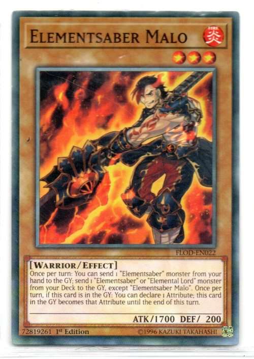 Yu-Gi-Oh! - Elementsaber Malo - 1st Ed/Common - Flames of Destruction (FLOD-EN022)